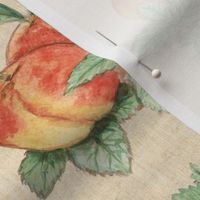 Peach Mint Watercolor on Linen Look