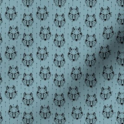 TINY Geometric Wolf + Arrows (blue pond) Geo Wolves Woodland Animals Baby Boy Nursery Bedding