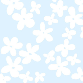 Jasmine Flower Sketch Baby Blue