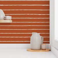 thin white stripes on rust - large 