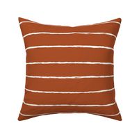 thin white stripes on rust - large 