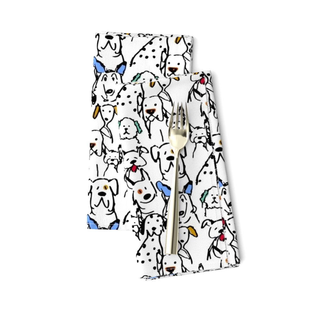 Color Pop Doodle Dogs - 4 inch x 8 inch  Repeat Black Outline