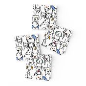 Color Pop Doodle Dogs - 4 inch x 8 inch  Repeat Black Outline