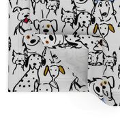 Color Pop Doodle Dogs - 4 inch x 8 inch  Repeat Black Outline