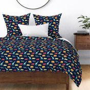 safari animals - rainbow 2 on navy - C19BS