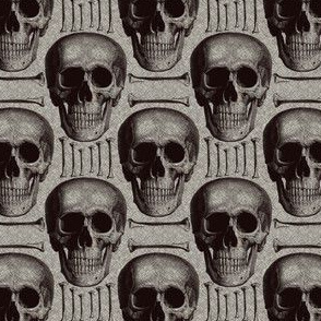 skullsandbones on printed burlap texture