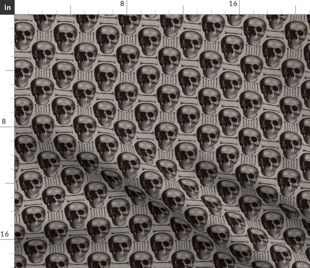 skullsandbones on printed burlap texture