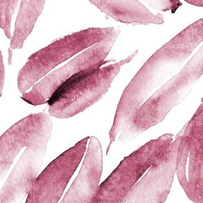 Burgundy nature delight • watercolor leaves
