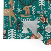 Scandinavian Christmas / Green / Large Scale