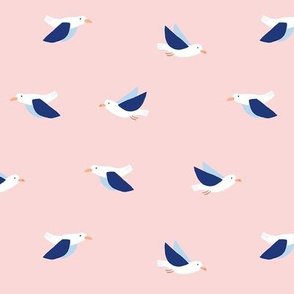 Seagulls in pink