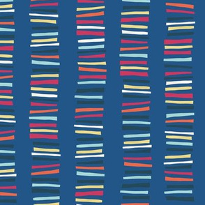 Vertical Stripes Papercut Blue