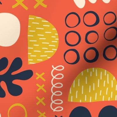 Papercut Organic Shapes Collage Orange