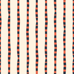 Red Blue Beige Vertical Stripes