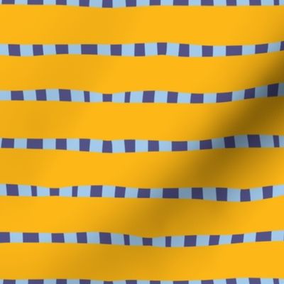 Horizontal Organic Stripes Blue Yellow