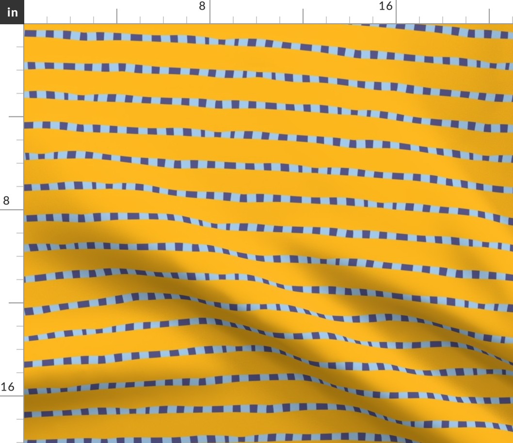 Horizontal Organic Stripes Blue Yellow