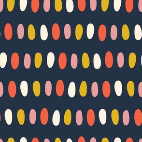 Spots Yellow Red Pink White On Blue