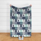 FARM5_Rotated | Farm Wholecloth Quilt | Pig Tractor Cow Plaid |Patchwork Quilt