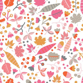 Scandinavian Autumn Leaves and Nuts