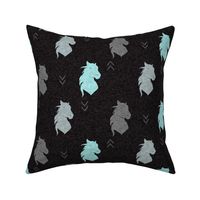 Textured Horse Heads - Teal