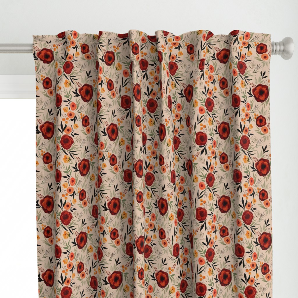 Autumn Prairie Blooms - Beige