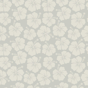 Hibiscus Flowers Gray