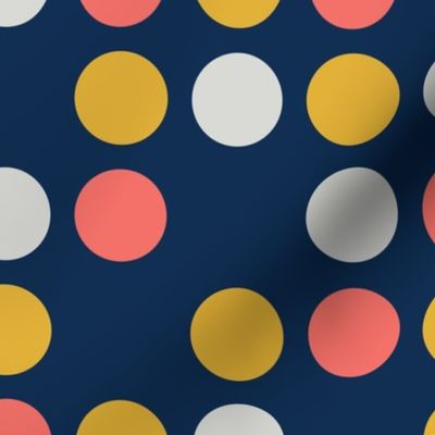 Polka Dots Blue Pink Yellow