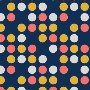 Polka Dots Blue Pink Yellow