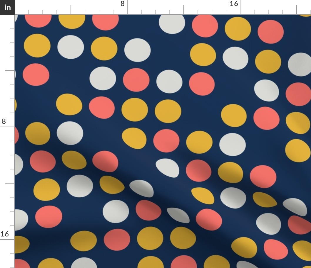 Polka Dots Blue Pink Yellow