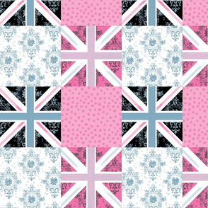 Cute Union Jack cheaters quilt pink by Mount Vic and Me