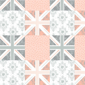 Cute Union Jack cheater quilt apricot by Mount Vic and Me