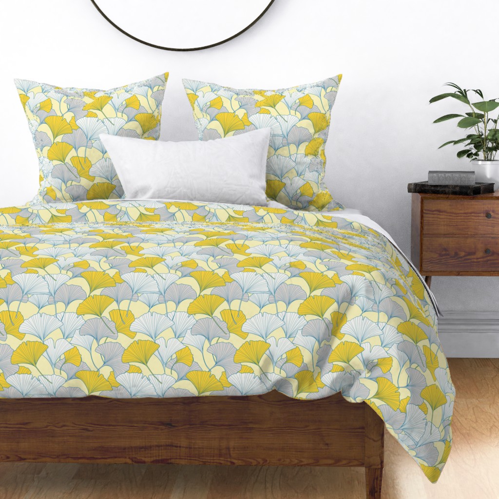 ginkgo leaf duvet cover