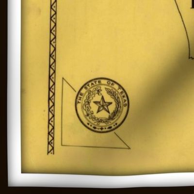 Texas Literary Map - vintage, large