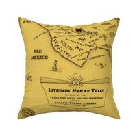 Texas Literary Map - vintage, large