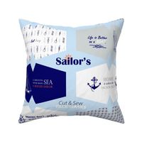 Sailor's Face Masks Blue grey white sailboats anchors wheels knots