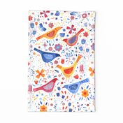 Birds in a Garden Tea Towel