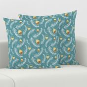 Holiday Floral Acorn Blue #Holiday #Christmas