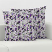 Paisley Punch #3 - purple on grey - medium