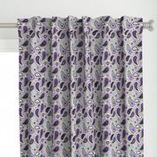 Paisley Punch #3 - purple on grey - medium