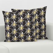 Holiday Floral Poinsettia Gold Charcoal #Holiday #Christmas