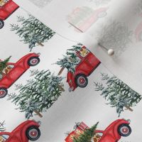 3"  Holiday Christmas Tree Car and Corgi in Woodland, christmas fabric,corgi dog fabric 2