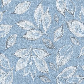 leaves on placid blue