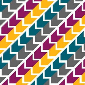 Teal Gray Pink Yellow Geometric 