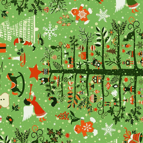 merry christmas tea towels (green)