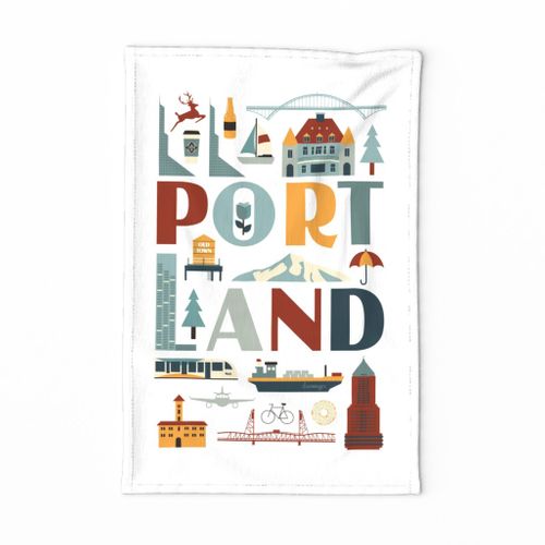 Portland Oregon tea towel