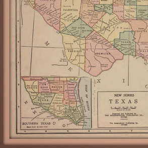Texas map - vintage, large