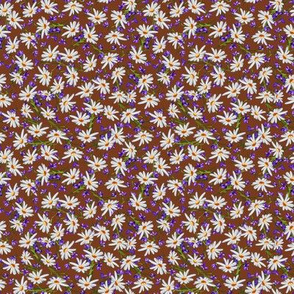 Micro Ditsy Daisies + Violets | Brown