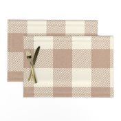 Twill Buffalo Plaid  Beige Natural White