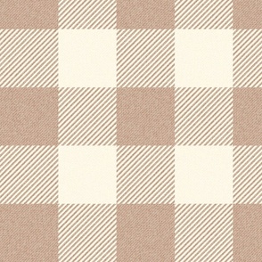 Twill Buffalo Plaid  Beige Natural White