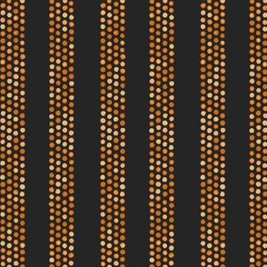 Dots and stripes in orange and black