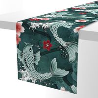 Koi sakura blossom in green - Large scale